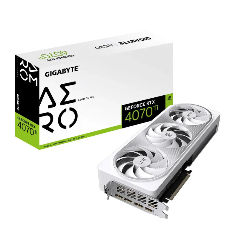 Gigabyte GeForce RTX 4070 Ti Aero OC 12GB GDDR6X Graphics Card - White - كرت الشاشة